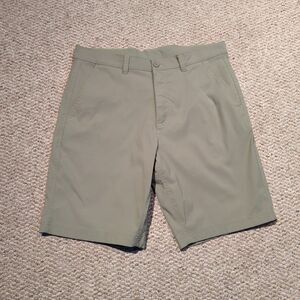 Eddie Bauer Takeoff Chino Shorts Mens 34 Green Classic Fit Stretch Flat Front